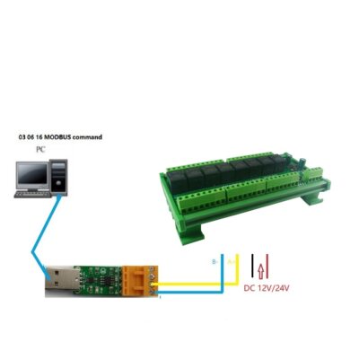 R4A8H08 8DO 4DI 8AI RS485 Modbus RTU Multifunction Relay Module PLC IO Expanding