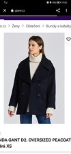 Gant Oversized Peacoat, 75% Wool, Size Xs, Navy