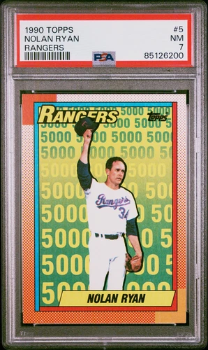 1990 Topps 5 Nolan Ryan Rangers - PSA 7
