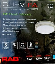 RAB 16 Watt 12 Inch Round CURV LED Surface Mount light- CCT Selectable