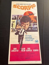 SCORPIO - BURT LANCASTER- ALAIN DELON -STONE LITHO ART  original poster