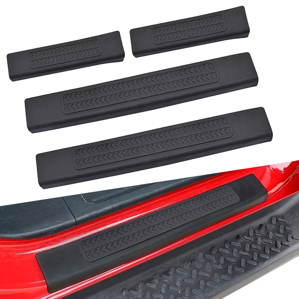 2020-2023 Ford Bronco 4-Door Black TPE Scuff Plate Entry Guard Door Sills