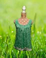 NEW YORK & CO Women's CHIFFON Shirt Blouse Tank Top Sz Small Green Lined Stretch