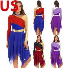 Women's Dance Dress Metallic Praise Praise Workship Dancewear Costume Outfits