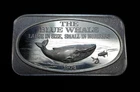 Vintage 1974 Blue Whale Ocean conservation 999 1oz FINE Silver Art Bar WOW C1449