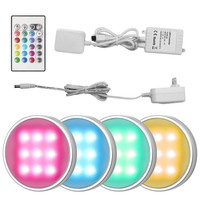 Jzbrain Led Under Cabinet Lighting Closet Puck Lights 16 Colors With 24key Re... on sale Jzbrain Led Under Cabinet Lighting Closet Puck Lights 16 Colors With 24key Re... on sale