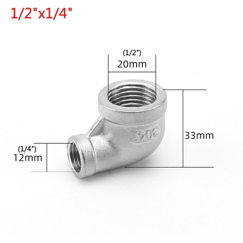 Stainless Steel BSPT Female Thread Pipe Fittings Elbow Reducer Connector Adapter - Picture 9 of 25