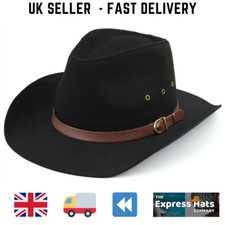 Hawkins Black Cowboy Hat - Stetson/Wide Brim style  - 3 sizes - FAST  POST 🚚💨