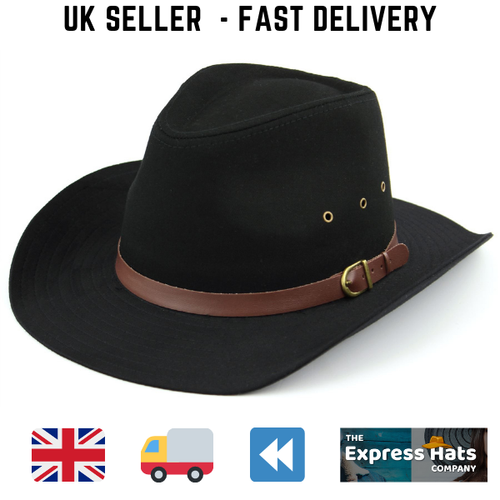 Hawkins Black Cowboy Hat - Stetson/Wide 
