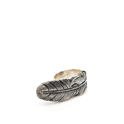 King Baby Studio Raven Feather Statement Ring Fine Silver .925 Size 9