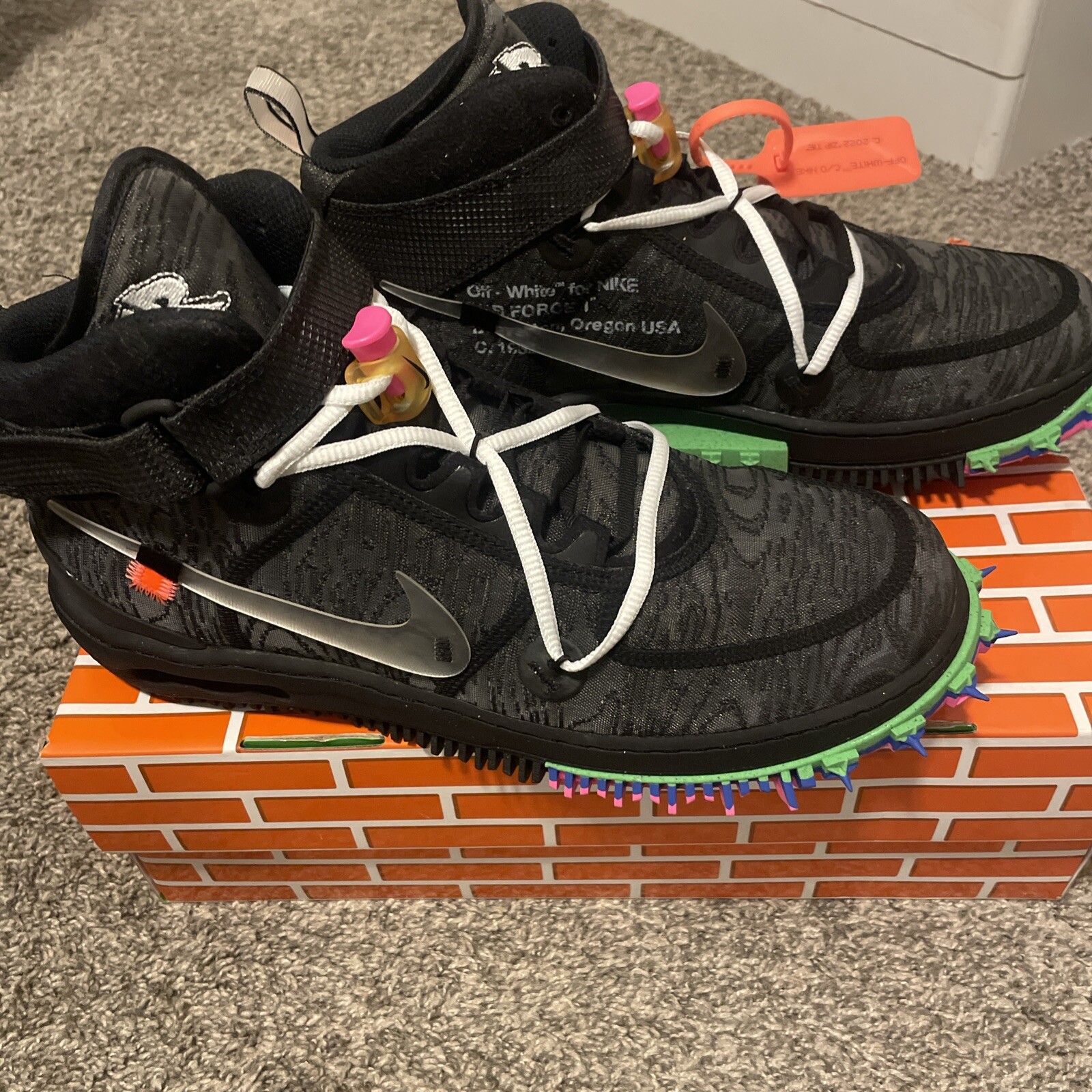 OFF WHITE X NIKE Taglia 12 Nike Air Force 1 x Off White Nero 2022