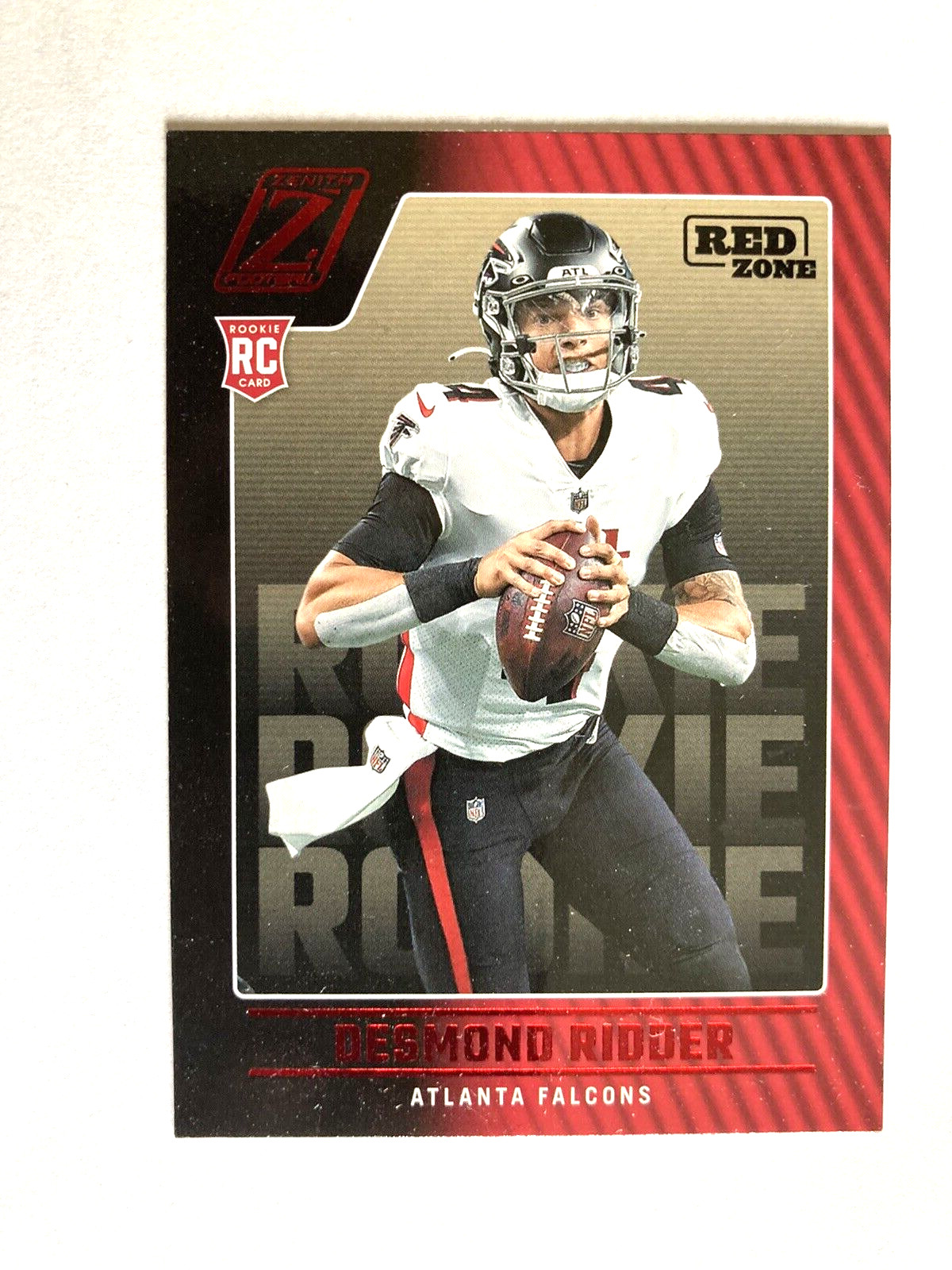 2022 Panini Zenith Desmond Ridder Red Zone Rookie Card #104 Falcons