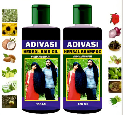 Adivasi Hair Growth OIL & SHAMPOO Combo Pack Ayurvedic Jadibuti herbs 100ml each