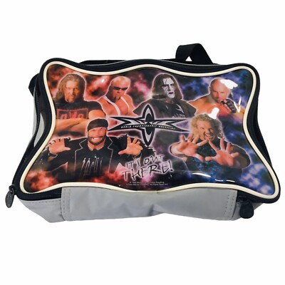 Vtg 1999 WCW Wrestling Lunch Bag Insulated Cooler-NWO Kevin Nash Sting Macho Man