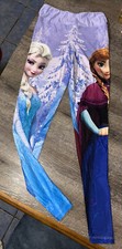 Disney Frozen Anna Elsa Cozy Soft Jr Sz s Leggings Guc