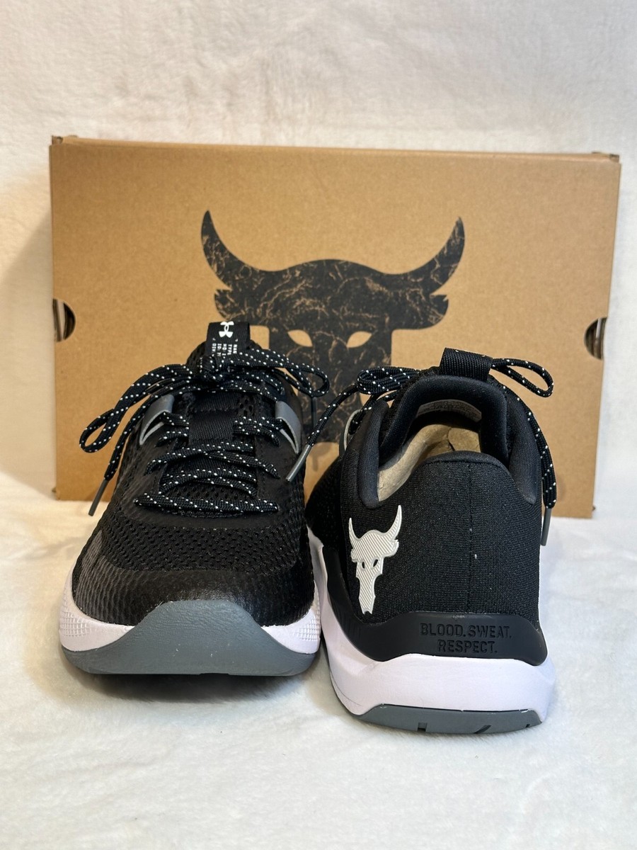 Size 9.5 - Under Armour Project Rock BSR 2 Black White for