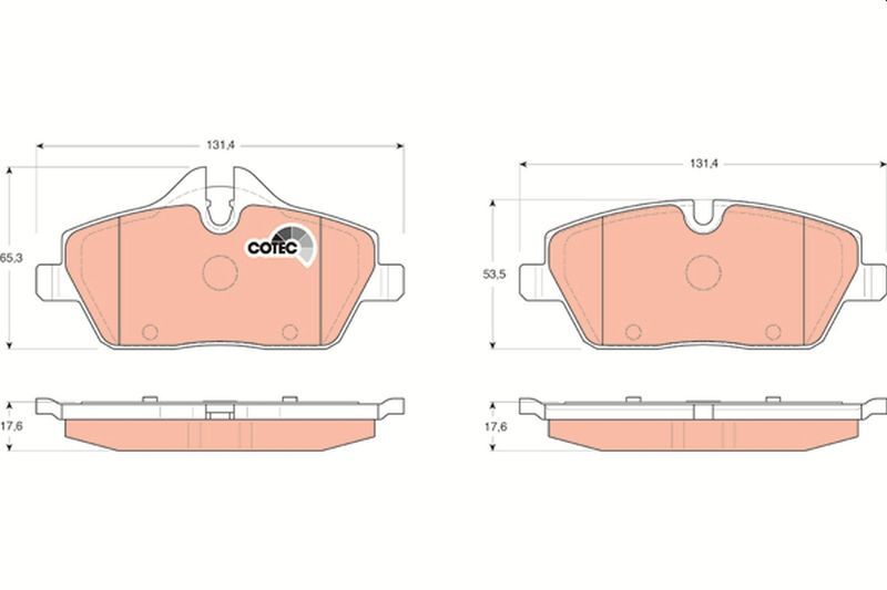 TRW Bremsbelagsatz GDB1344 - 4-Teilig Für BMW 3 E46 Hinterachse