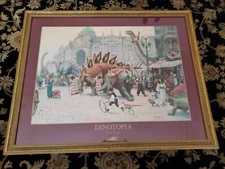 James Gurney, Dinotopia, Print Framed 30x24 Bazar, Rare,  dinosaur fantasy 