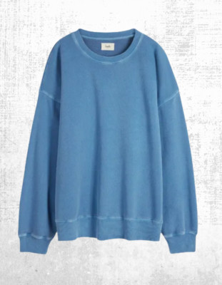 Damen HUSH Sweatshirt Langarm Oversized Quaden Jeansblau
