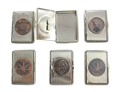 Cigarette Stainless Steel Metal TobaccoTin Case Leaf Rolling Roll Smoker  Engrave