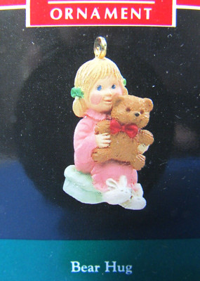 1990 Hallmark Miniature Ornament BEAR HUG