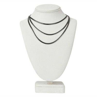 The Moshi: 3-reihige Halskette ''Necklace Maja Gunmetal'' nickelfreies Metall