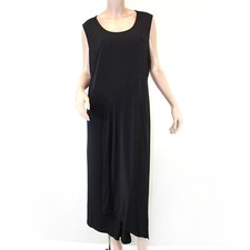Catherines Plus Black Asymmetric Sleeveless Midi Dress 4X, 30/32W Spring Summer