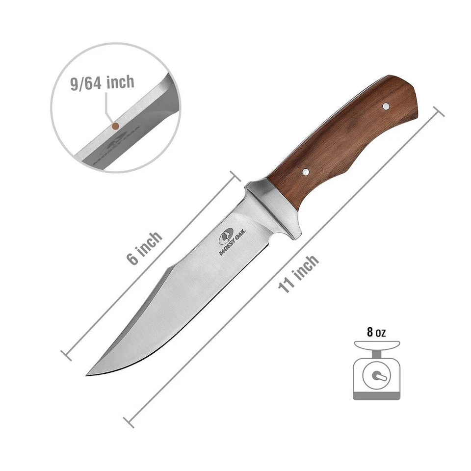 Cuchillo táctico de caza de supervivencia MOSSY OAK 11" FULL TANG cuchillo de hoja fija paquete de 1/2/3 Foto 2 de 4