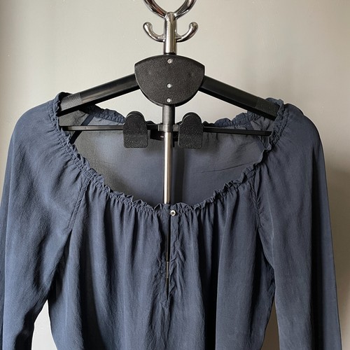 Isabel Marant Damen Marine Seide Bluse Top mit Gürtel - Größe 2/4US/10UK - Bild 7 von 17