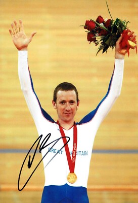 Bradley WIGGINS signed Autogramm 12x8 Foto 2 Olympiasieger + Händler COA