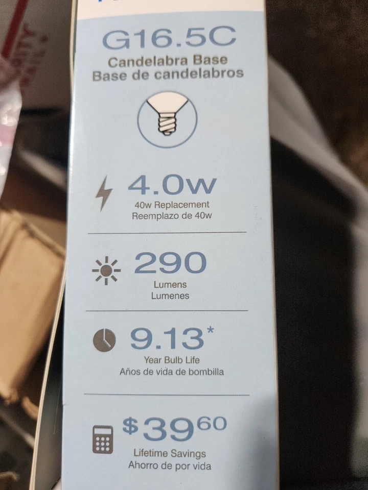 Lot 4~Kichler~ Decorative Collection 40-Watt Frosted A15C LED  w/Candelabra Base - Image 2 of 4