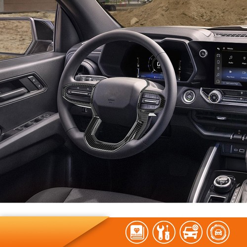 Cubierta de embellecedor de volante de fibra de carbono para Chevrolet Colorado 2023+ accesorios - Imagen 13 de 17