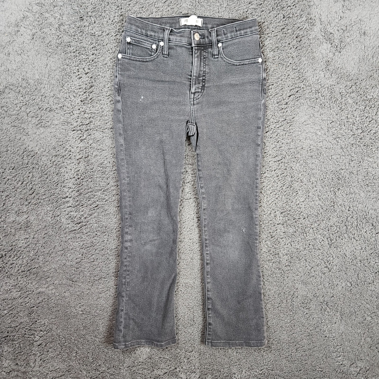 Madewell Jeans Womens 24 Gray Mid Rise Kick Out Denim Cotton Stretch