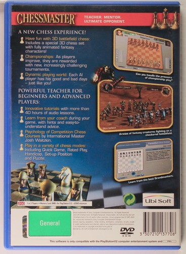 Chessmaster (PlayStation 2, 2003) PS2 - Includes Manual - Picture 2 of 4