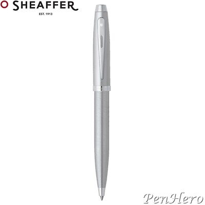 Sheaffer 100 Brushed Chrome Ballpoint Pen 9306-2