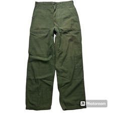 Vintage 60s Vietnam War OG 107 Trousers Cotton Sateen Pants Type 1 30x29 Zipper