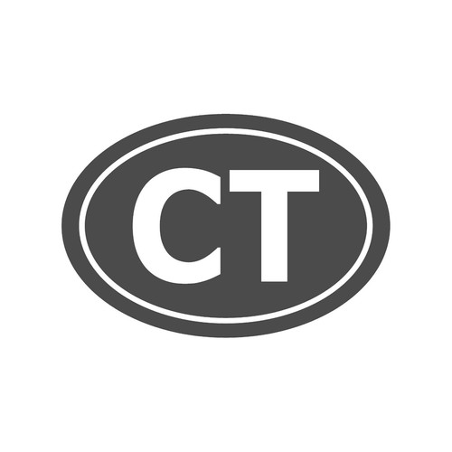Connecticut CT Initials Vinyl Decal Window Oval CT Laptop Sticker - Picture 12 of 12