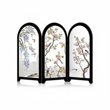 Table Screen Mirror Effect Folding Screen Decorative for Shelf