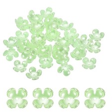 48Pcs Flower Bead Caps 16mm/0.63" Plastic Imitation Flower Beads Fruit Green