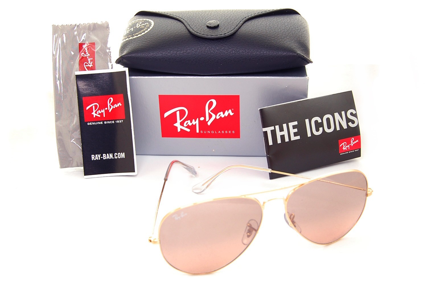 Ray-Ban AVIATOR RB3025 001/3E 62mm Sunglasses ARISTA GOLD PINK MIRROR GRADIENT