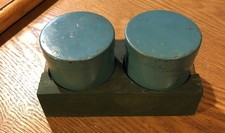 Vintage Very Rare 2 Parts Tins A.C. Gilbert Erector Set  Parts In Side Green 