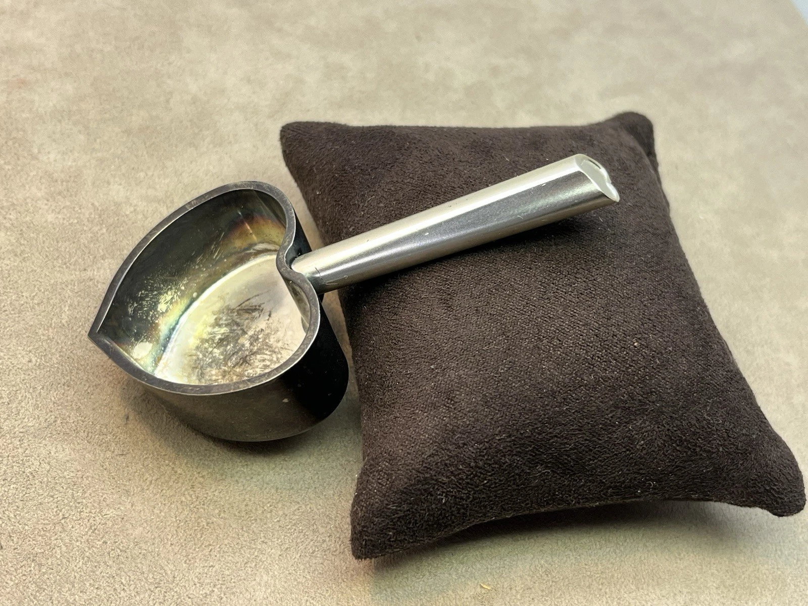 Rare 3.75" Silver-Plated Heart Coffee Measuring Spoon Scoop