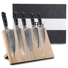 5x TURWHO Kitchen Slicer Chef Knife Japanese Damascus Steel Knife Block Set