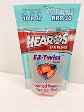  10 Pair Of Hearos Ear Plugs EZ Twist Series  Uncorded Premium Foam Ear Pods