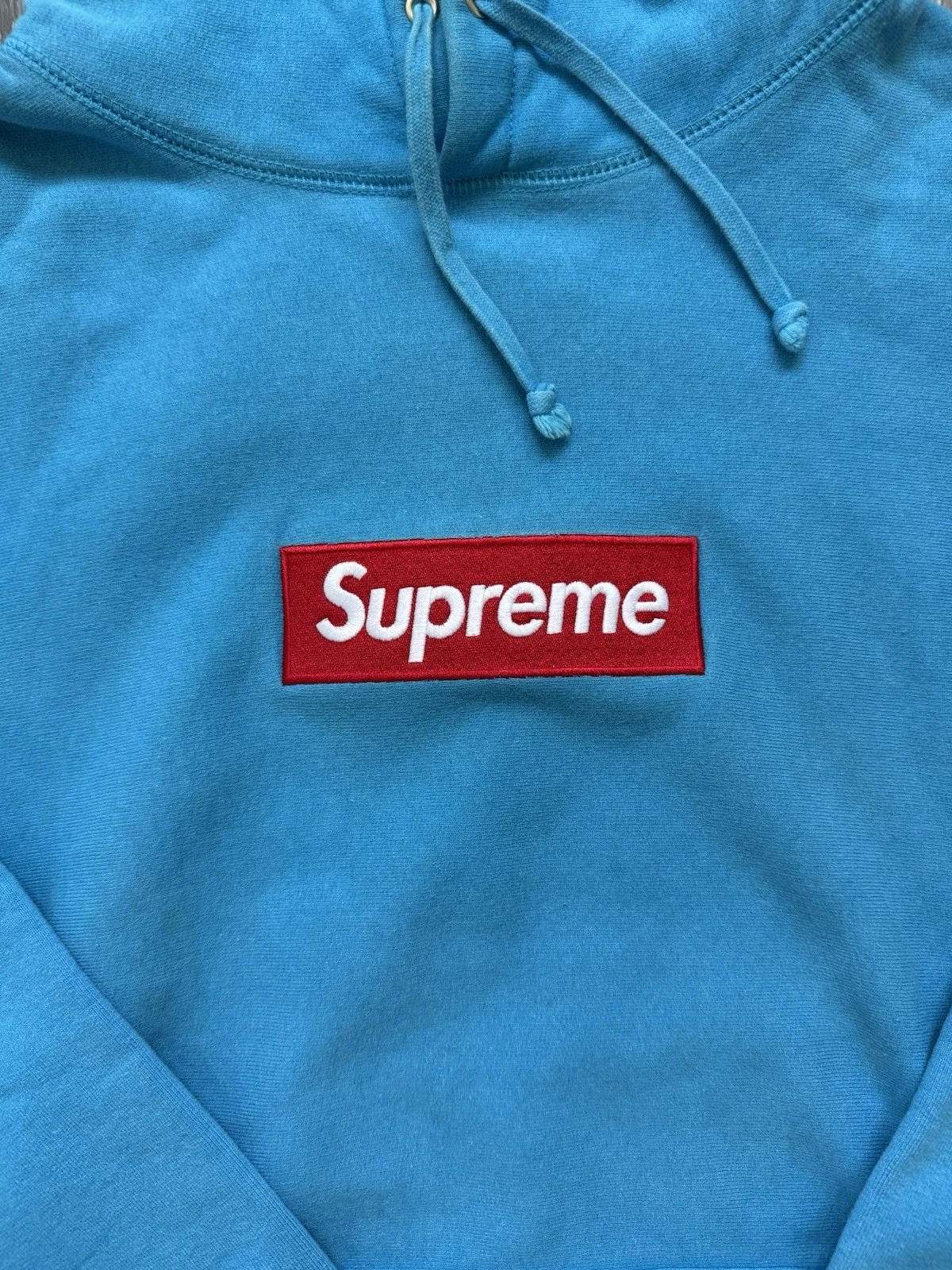 Felpa con cappuccio Supreme Teal Box logo 2009