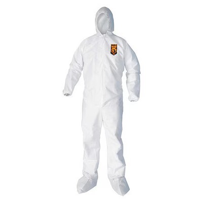 Kleenguard 44337 Liq Parti Covall Hoodboot Zipfrnt Elas Wrisank Wht 4X 25/Cs