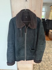 Herren Lammfell Wildleder Jacke, Gr. L,  schwarz, Dondup Italy, Pelz (braun)