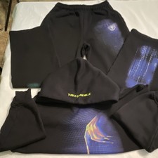 Blanks Men's Black Graphic Logo 2pc Sweatsuit Set Hoodie Pants Size M