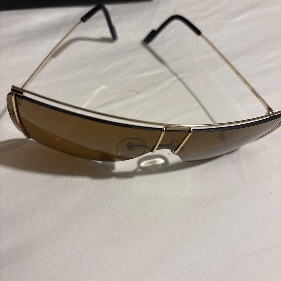 EXC VINTAGE SUNGLASSES FERRARI F-20/S 524 MATTE Brown AVIATOR SPORT RACING MASK - Image 3 of 4