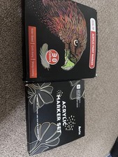 Acrylic Marker Set 5 Colors Unused Art Paint Pen Craft Supplies